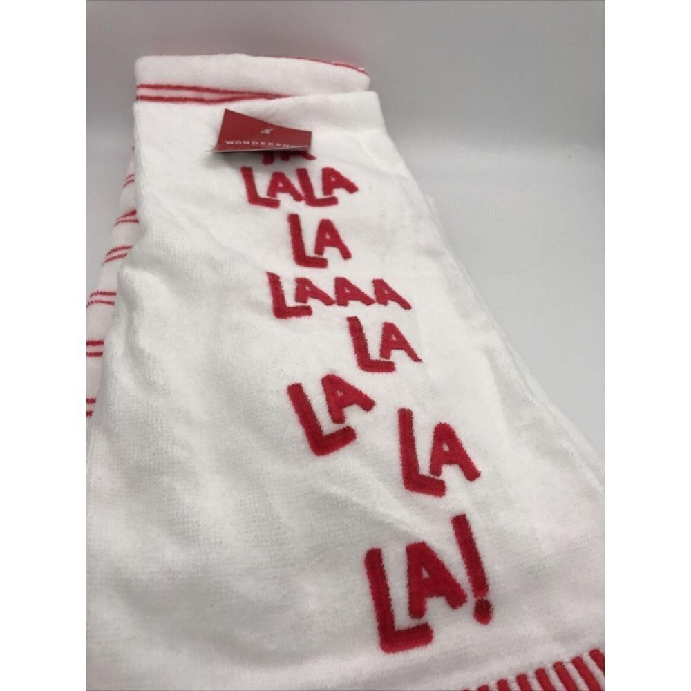 Christmas Holiday Hand Towel Set White With Red Stripes Wondershop